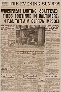 baltimore sun MLK headlines