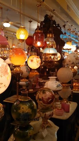 antique globes lights signed