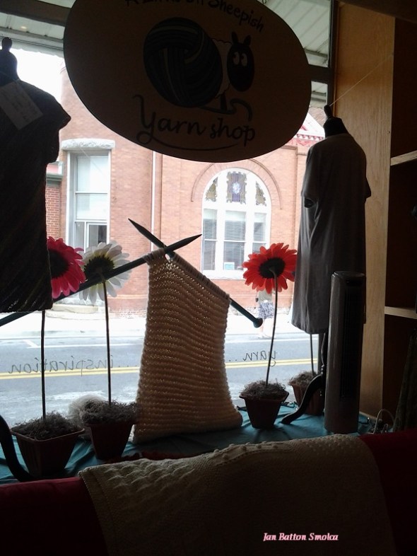 Yarn shop looking out Jans signed